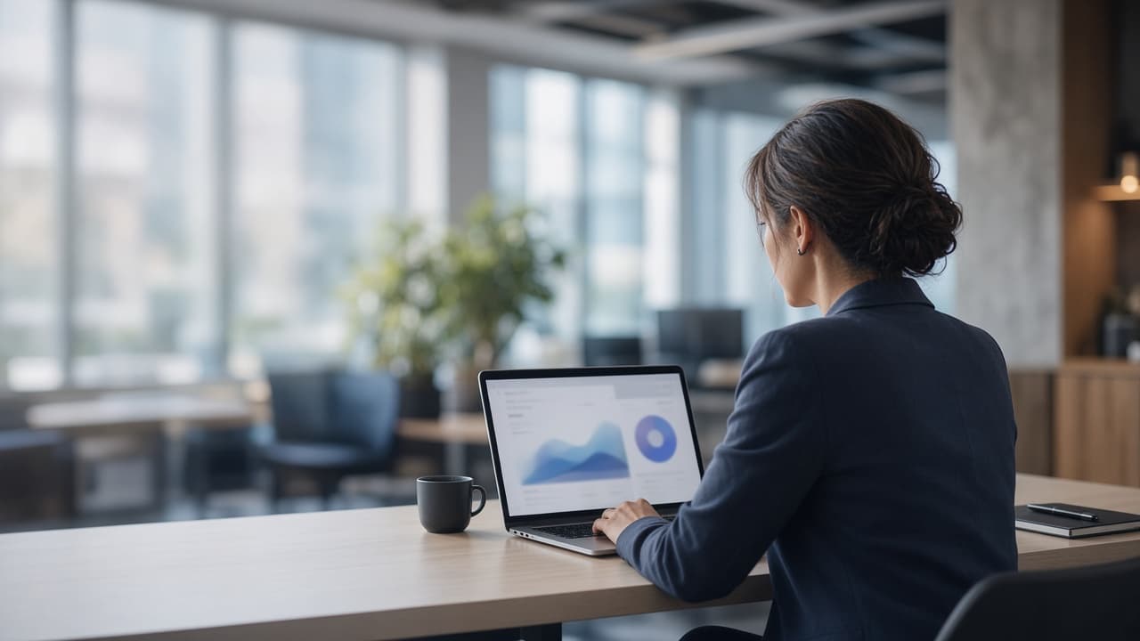 Professional reviewing career materials at a modern desk